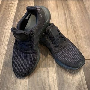 Women’s all black Adidas shoes